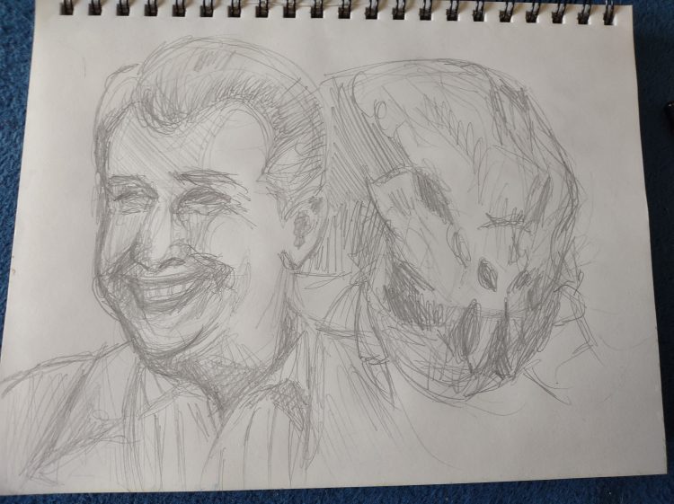 The Mayor; Richard Wilkins III; Main villain of Buffy the Vampire Slayer Season 3; Performed the Ascension ritual to become the embodiment of the demon Olvikan; giant snake; pencil sketch