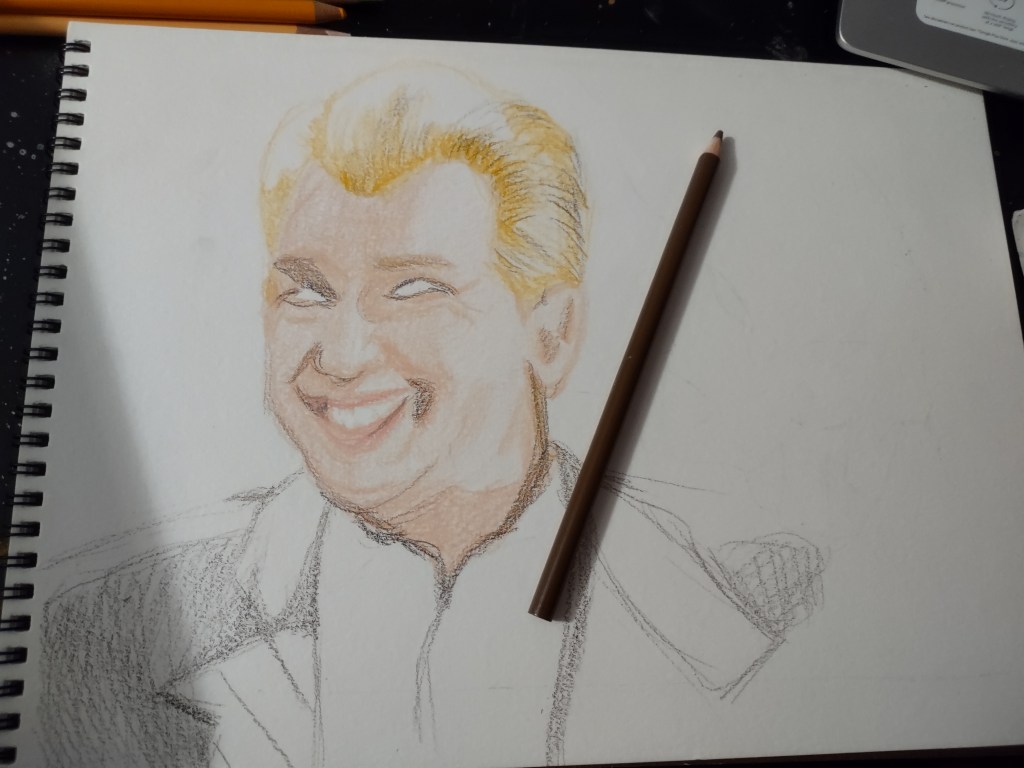 The Mayor; Richard Wilkins III; Main villain of Buffy the Vampire Slayer Season 3; Performed the Ascension ritual to become the embodiment of the demon Olvikan; giant snake; colored pencil beginnings